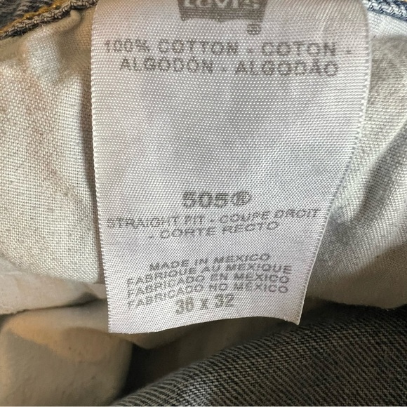 Levi's Mens Straight Fit 505 Jeans 100% Cotton Workwear Sz 36x32 Med Wash Blue - Picture 12 of 12